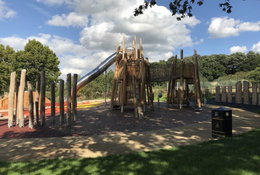 Hainault Forest Play Area, Showing Slide, Wooden Towers